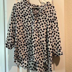 Blouse with hearts